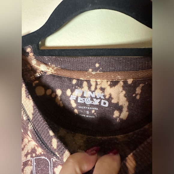 Pink Floyd by Lucky Brand Bleach Tie Dye Print Crew neck Size Small - Picture 4 of 9